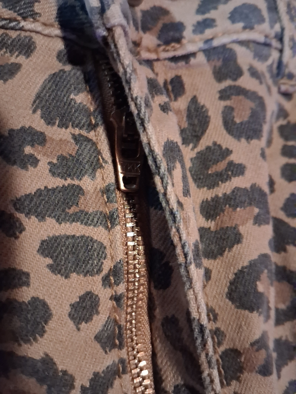 Time and Tru Leopard Print Waistband Straight Pants - Brown Black Sz 16 - Picture 3 of 9